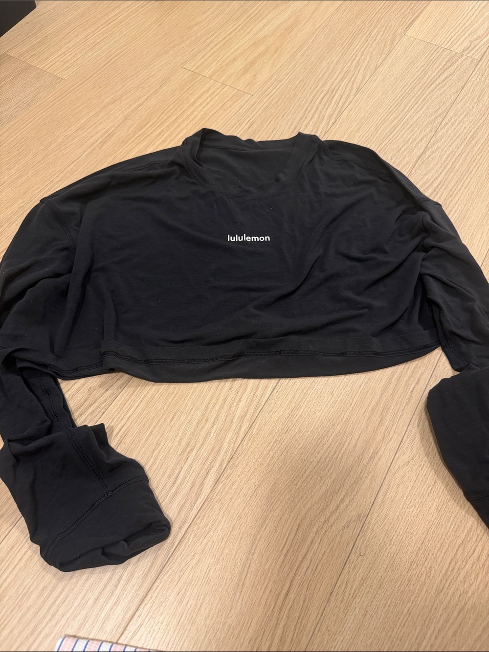 lululemon athletica Black Off-the-Shoulder Cropped Sweater